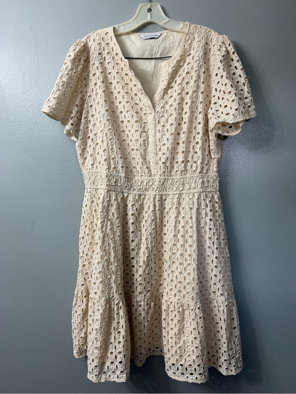 pretty garden cream eyelet babydoll dress xl